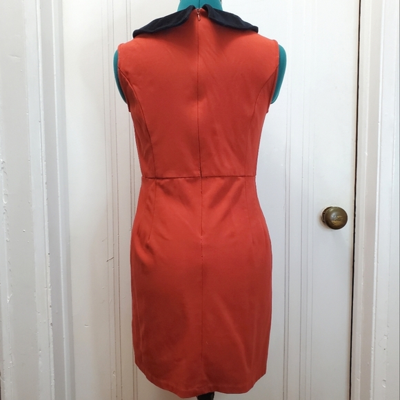 Theme Knit Dress with Velvet Peter Pan Collar - Picture 2 of 5